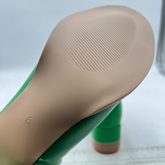 FSJ Lime Green Peep Open Toe Cut Out Buckle Ankle Bootie Block Low Heel Sandals - Picture 6 of 8